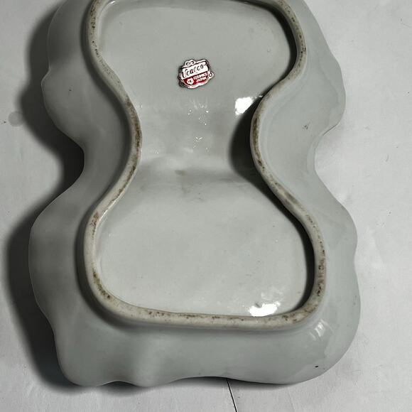 Vtg Japan UCAGO Handpainted Divided Candy Trinket Relish Ceramic Dish Floral Dec - Picture 10 of 13